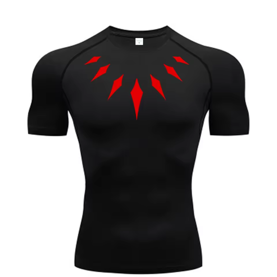 Black Panther Compression T-Shirt | Anime Gym Wear | Breathable Workout Shirt