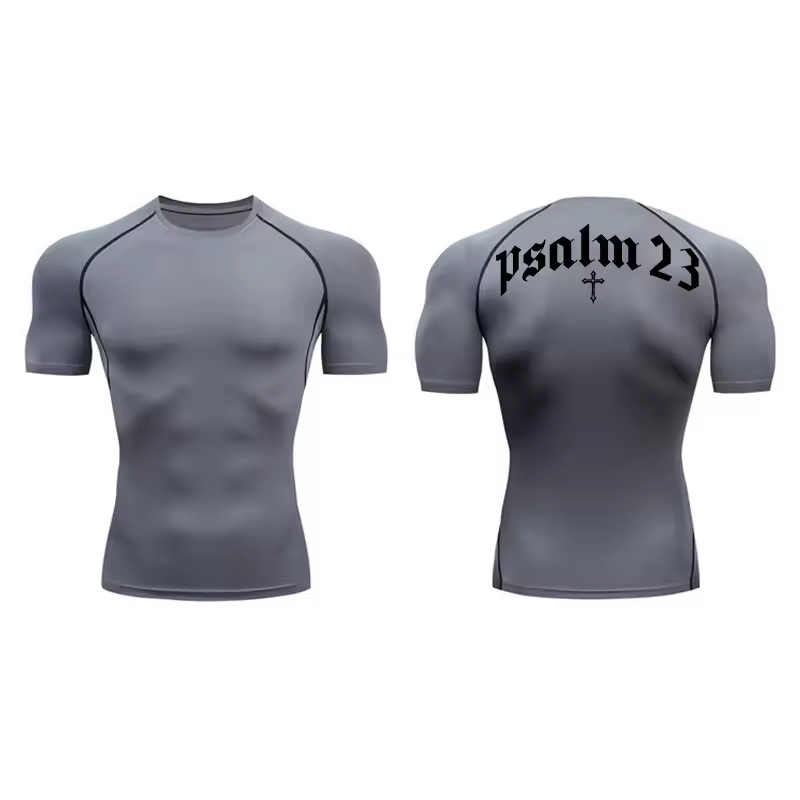 Psalm 23 Compression T-Shirt | Anime Gym Wear | Breathable Workout Shirt