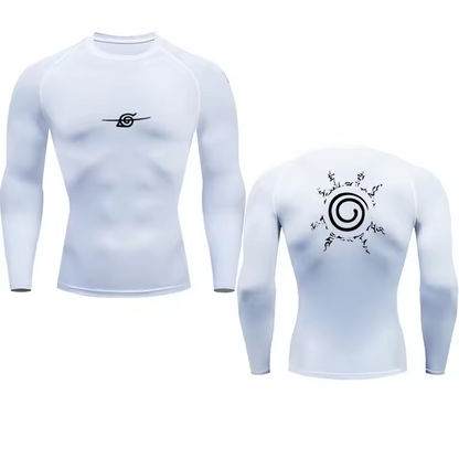 Konoha Spiral Men’s Compression Rash Guard Long Sleeve
