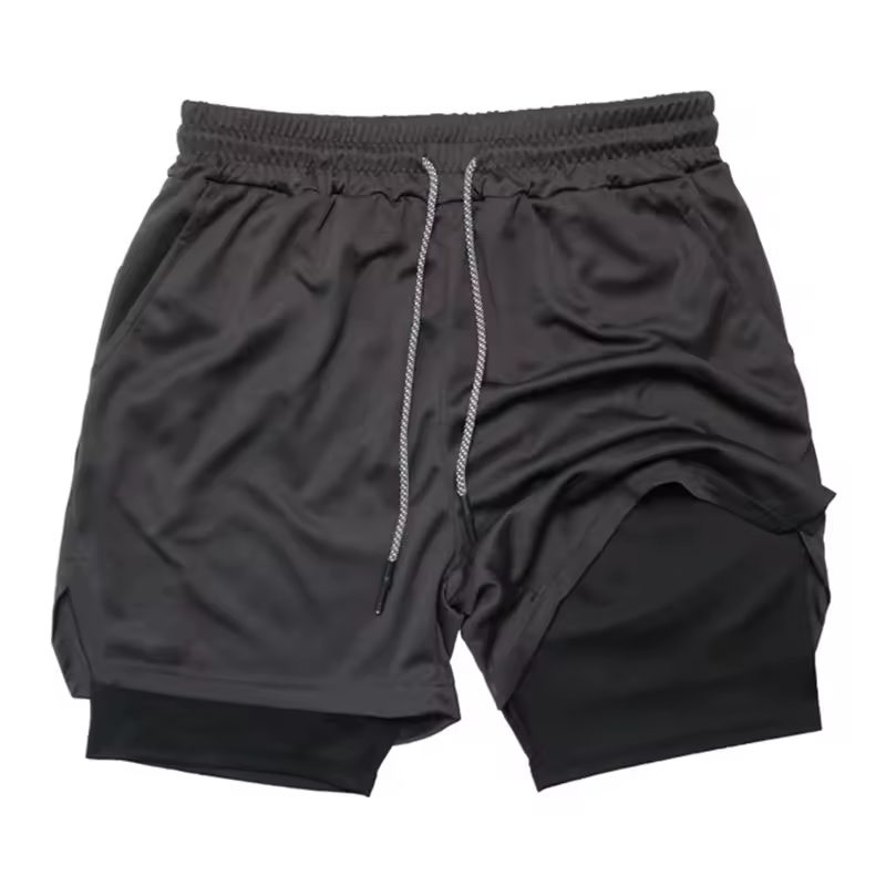 Two-Layer Gym Shorts — Breathable Compression Workout Shorts for Performance & Style