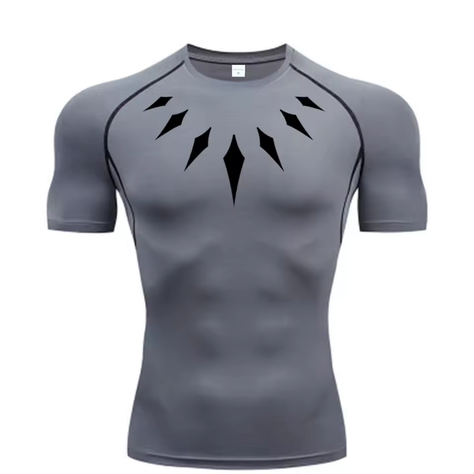 Black Panther Compression T-Shirt | Anime Gym Wear | Breathable Workout Shirt