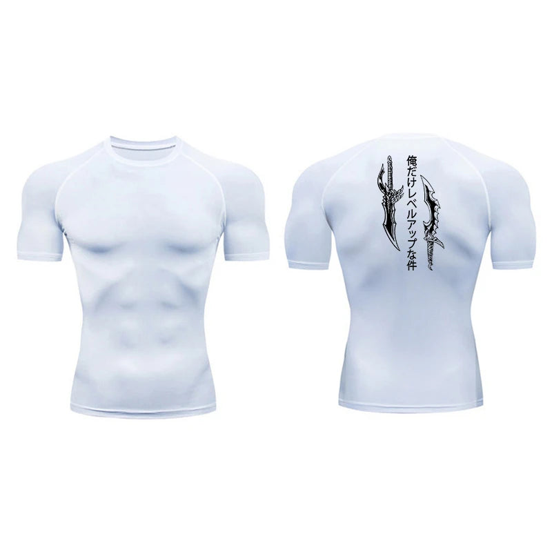 Sung Jinwoo Compression T-Shirt | Solo Leveling Anime Gym Wear | Breathable Workout Shirt