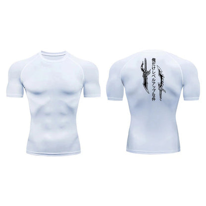 Sung Jinwoo Compression T-Shirt | Solo Leveling Anime Gym Wear | Breathable Workout Shirt