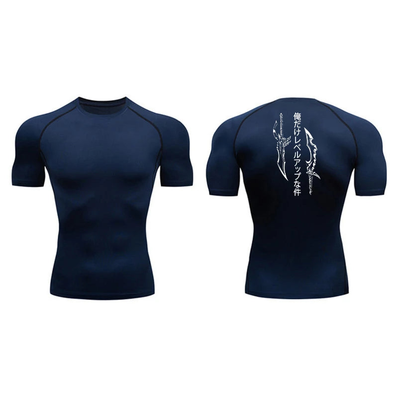 Sung Jinwoo Compression T-Shirt | Solo Leveling Anime Gym Wear | Breathable Workout Shirt