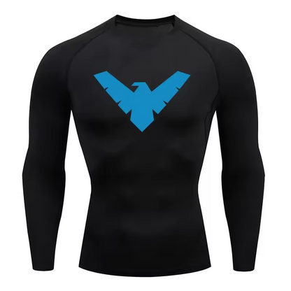 Nightwing Compression Long Sleeve | Anime Gym Wear | Breathable Workout Shirt