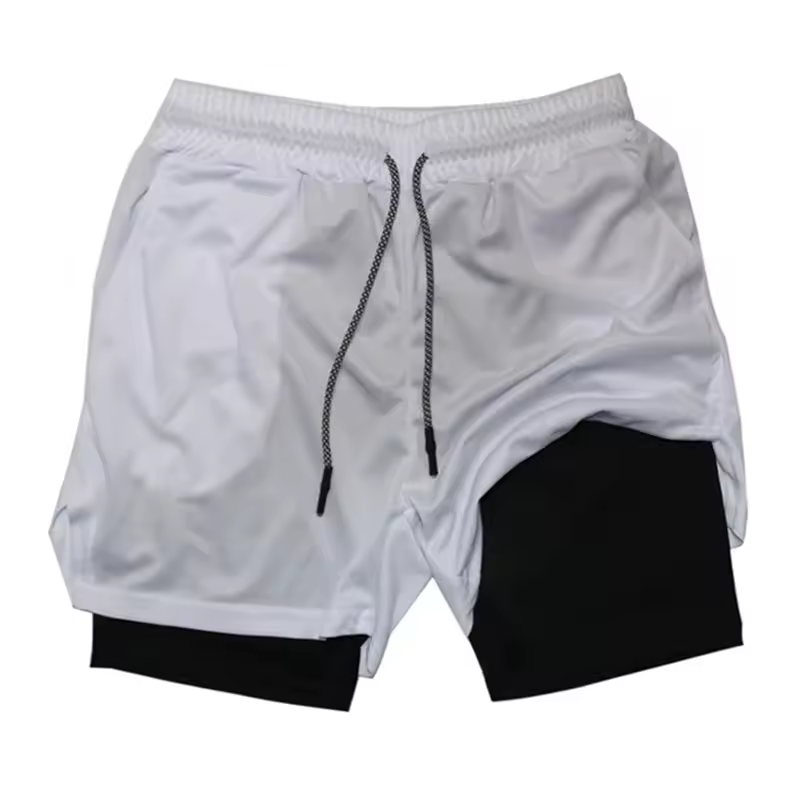 Two-Layer Gym Shorts — Breathable Compression Workout Shorts for Performance & Style