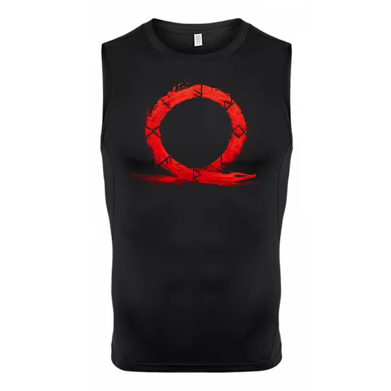God Of War Kratos Men’s Compression Rash Guard Tank Top