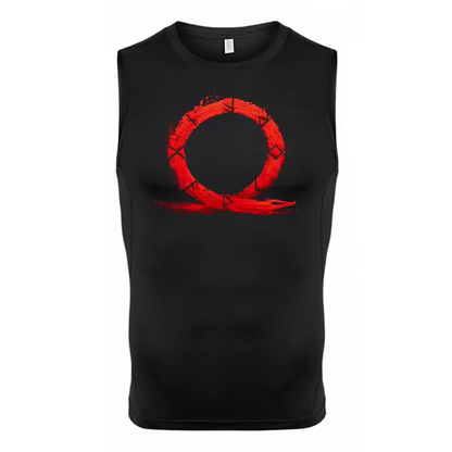 God Of War Kratos Men’s Compression Rash Guard Tank Top