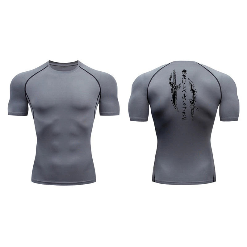Sung Jinwoo Compression T-Shirt | Solo Leveling Anime Gym Wear | Breathable Workout Shirt
