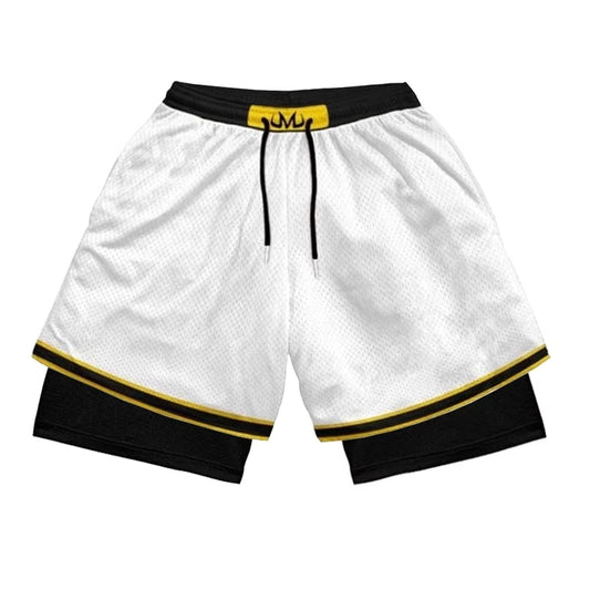 Majin Vegeta Gym Shorts | Dragon Ball Z Anime Gym Shorts | Breathable Two-Layer Workout Shorts