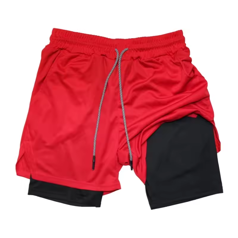Two-Layer Gym Shorts — Breathable Compression Workout Shorts for Performance & Style