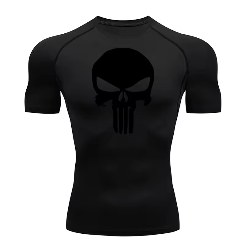 Skull Compression T-Shirt | Anime Gym Wear | Breathable Workout Shirt