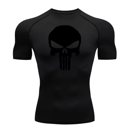 Skull Compression T-Shirt | Anime Gym Wear | Breathable Workout Shirt