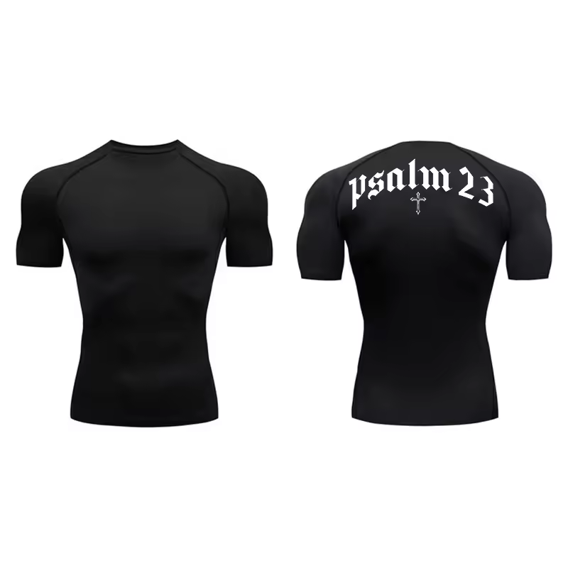 Psalm 23 Compression T-Shirt | Anime Gym Wear | Breathable Workout Shirt