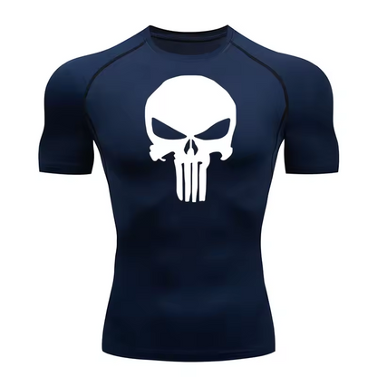 Skull Compression T-Shirt | Anime Gym Wear | Breathable Workout Shirt