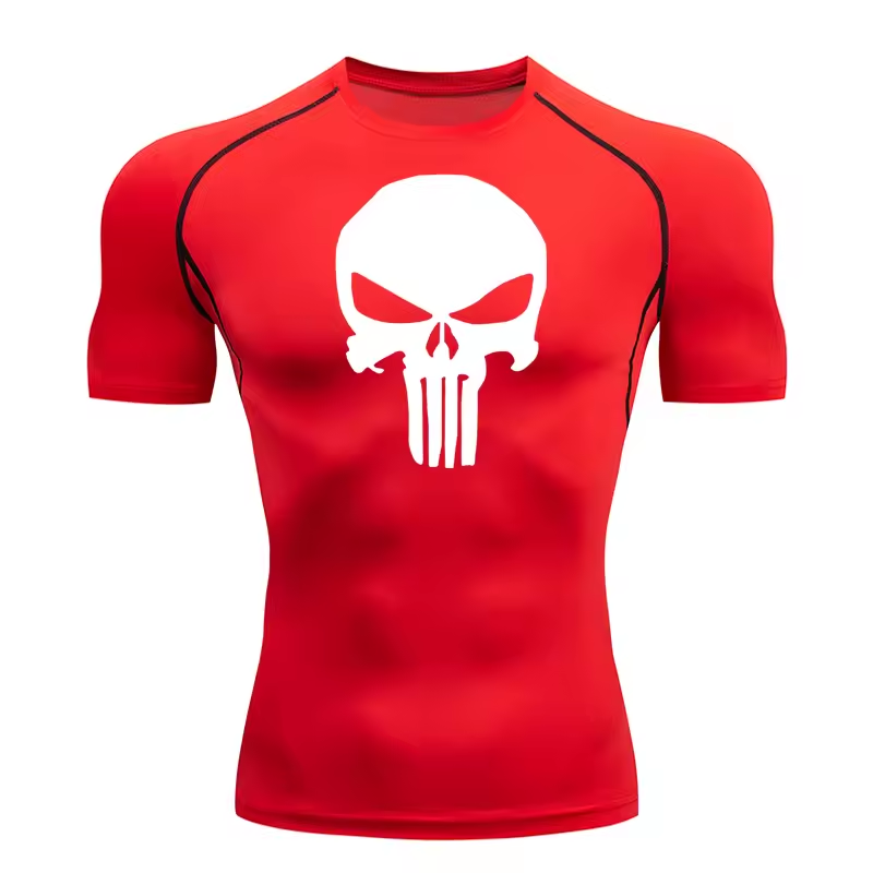 Skull Compression T-Shirt | Anime Gym Wear | Breathable Workout Shirt