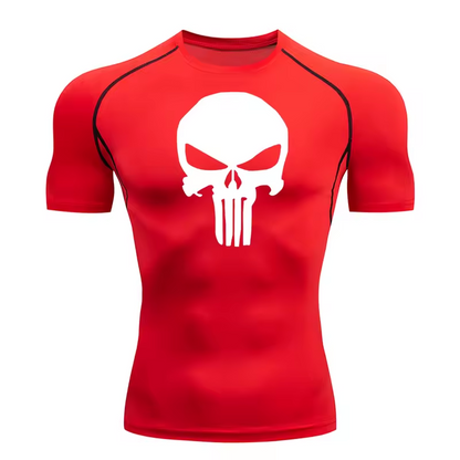 Skull Compression T-Shirt | Anime Gym Wear | Breathable Workout Shirt