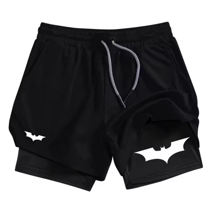 Batman Gym Shorts | Two‑Layer Gym Shorts | Breathable Performance Shorts