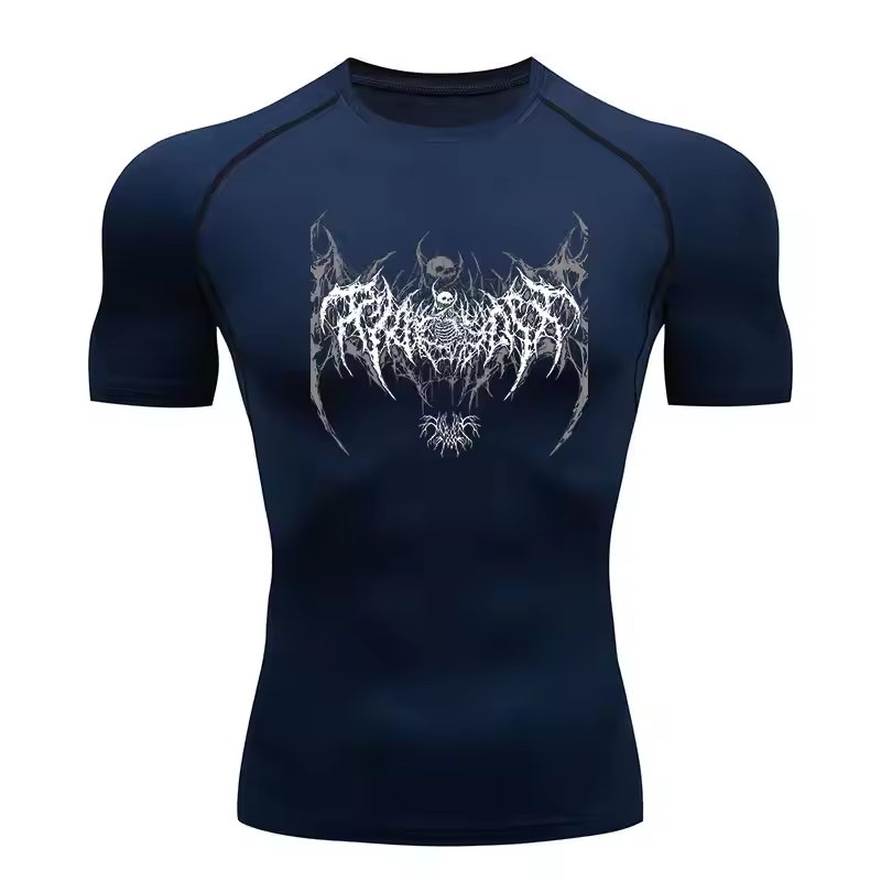 Skeleton Compression T-Shirt | Anime Gym Wear | Breathable Workout Shirt
