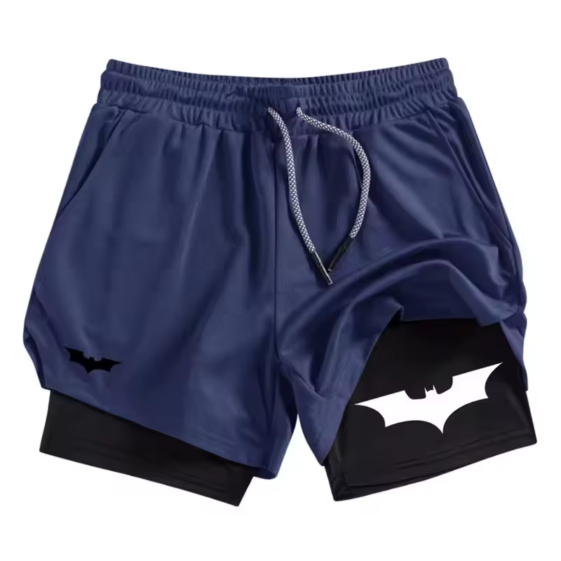 Batman Gym Shorts | Two‑Layer Gym Shorts | Breathable Performance Shorts