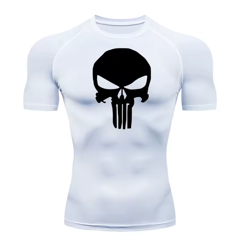 Skull Compression T-Shirt | Anime Gym Wear | Breathable Workout Shirt