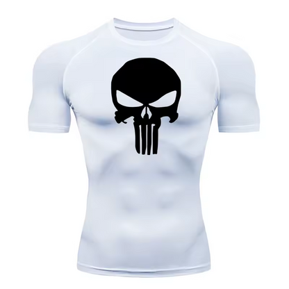 Skull Compression T-Shirt | Anime Gym Wear | Breathable Workout Shirt