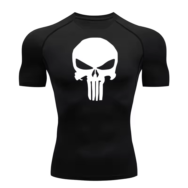 Skull Compression T-Shirt | Anime Gym Wear | Breathable Workout Shirt