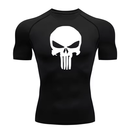 Skull Compression T-Shirt | Anime Gym Wear | Breathable Workout Shirt