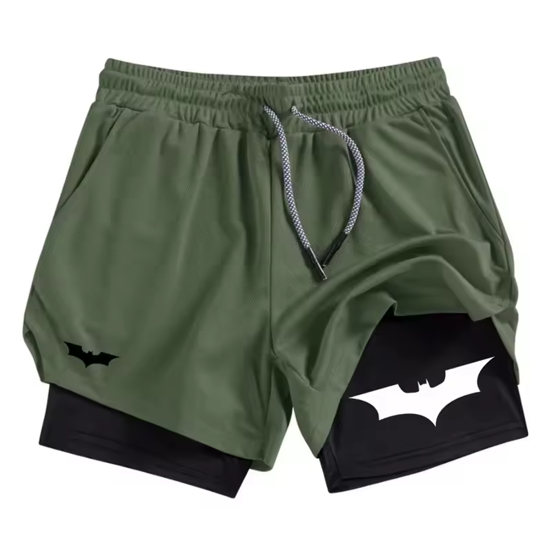 Batman Gym Shorts | Two‑Layer Gym Shorts | Breathable Performance Shorts
