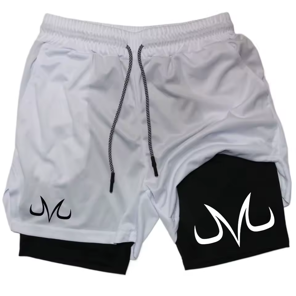 Majin Vegeta Gym Shorts | Dragon Ball Z dbz Anime Gym Shorts | Breathable Two-Layer Workout Shorts v2