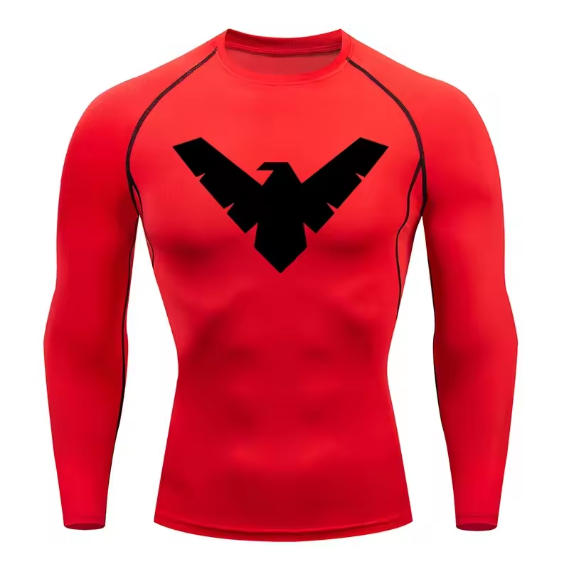Nightwing Compression Long Sleeve | Anime Gym Wear | Breathable Workout Shirt