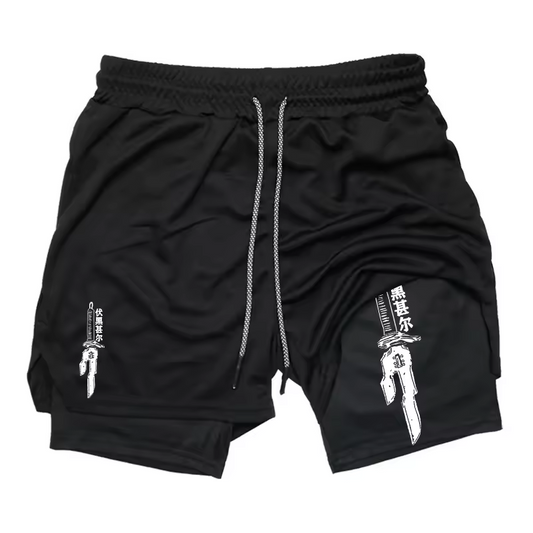 Toji Gym Shorts | Jujutsu Kaisen Anime Gym Shorts | Two‑Layer Breathable Workout Shorts