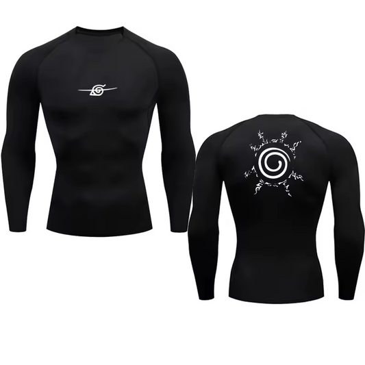 Konoha Spiral Men’s Compression Rash Guard Long Sleeve