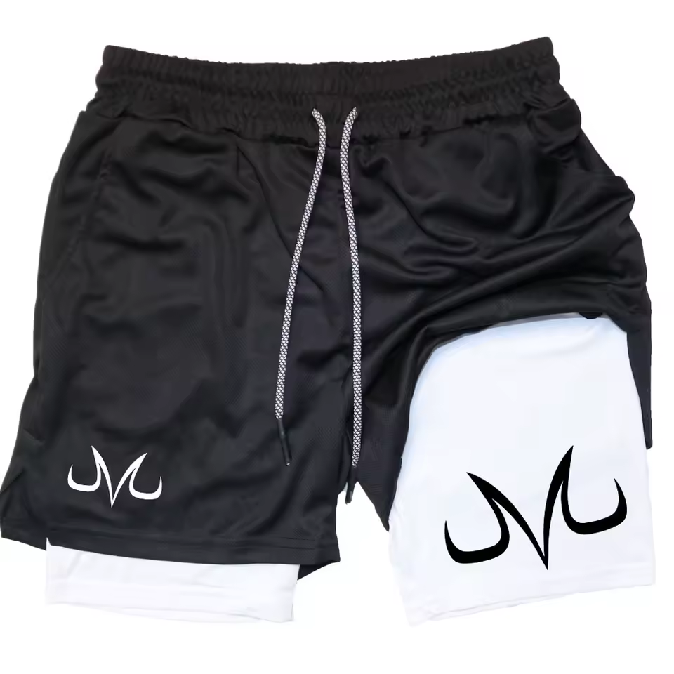 Majin Vegeta Gym Shorts | Dragon Ball Z dbz Anime Gym Shorts | Breathable Two-Layer Workout Shorts v2