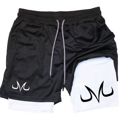 Majin Vegeta Gym Shorts | Dragon Ball Z dbz Anime Gym Shorts | Breathable Two-Layer Workout Shorts v2
