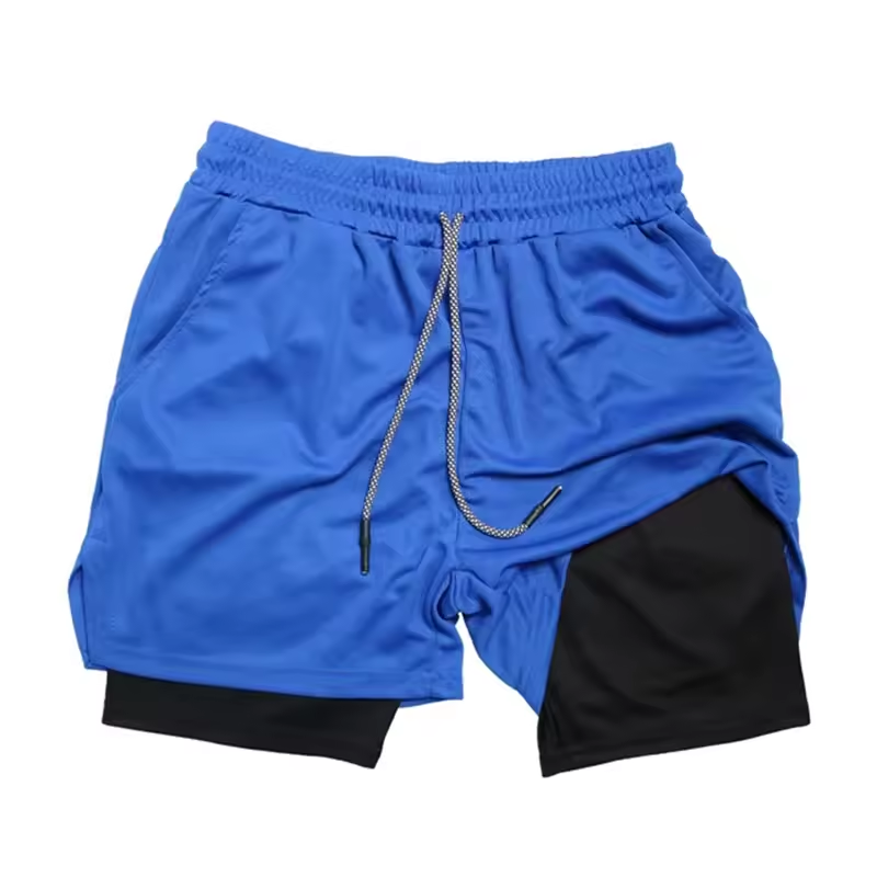 Two-Layer Gym Shorts — Breathable Compression Workout Shorts for Performance & Style