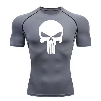 Skull Compression T-Shirt | Anime Gym Wear | Breathable Workout Shirt