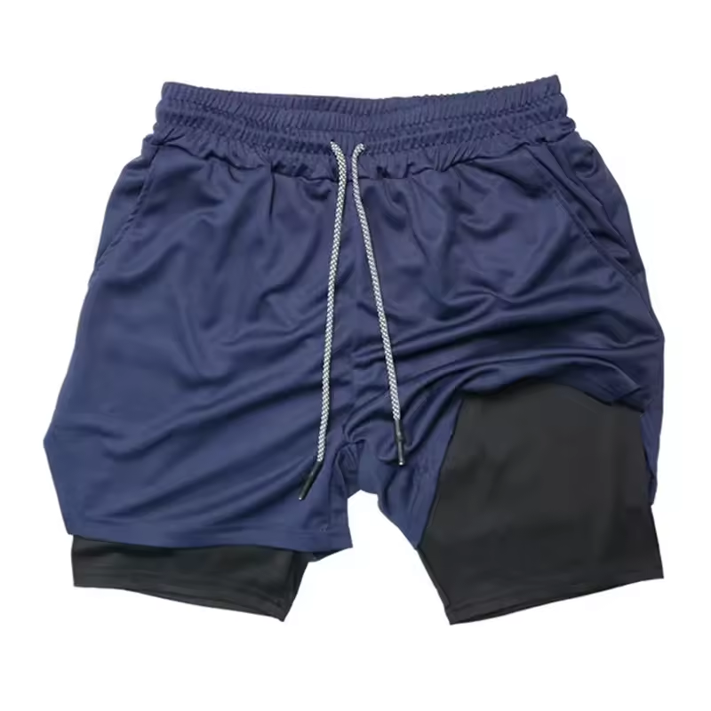 Two-Layer Gym Shorts — Breathable Compression Workout Shorts for Performance & Style