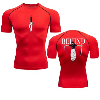 Toji Sword Behind Jujutsu Kaisen Anime Compression T-Shirt | Swordsman Workout Top | Cursed Energy Gym Wear