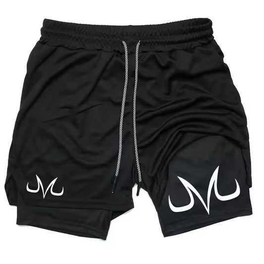 Majin Vegeta Gym Shorts | Dragon Ball Z dbz Anime Gym Shorts | Breathable Two-Layer Workout Shorts v2