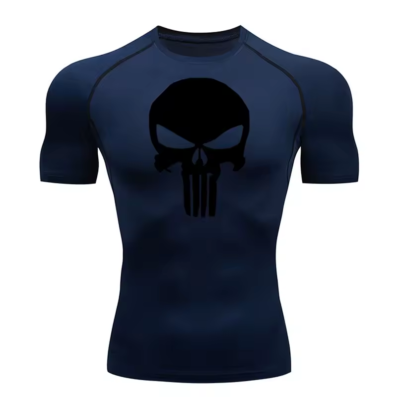 Skull Compression T-Shirt | Anime Gym Wear | Breathable Workout Shirt