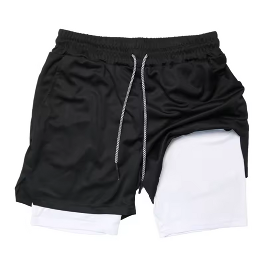 Two-Layer Gym Shorts — Breathable Compression Workout Shorts for Performance & Style