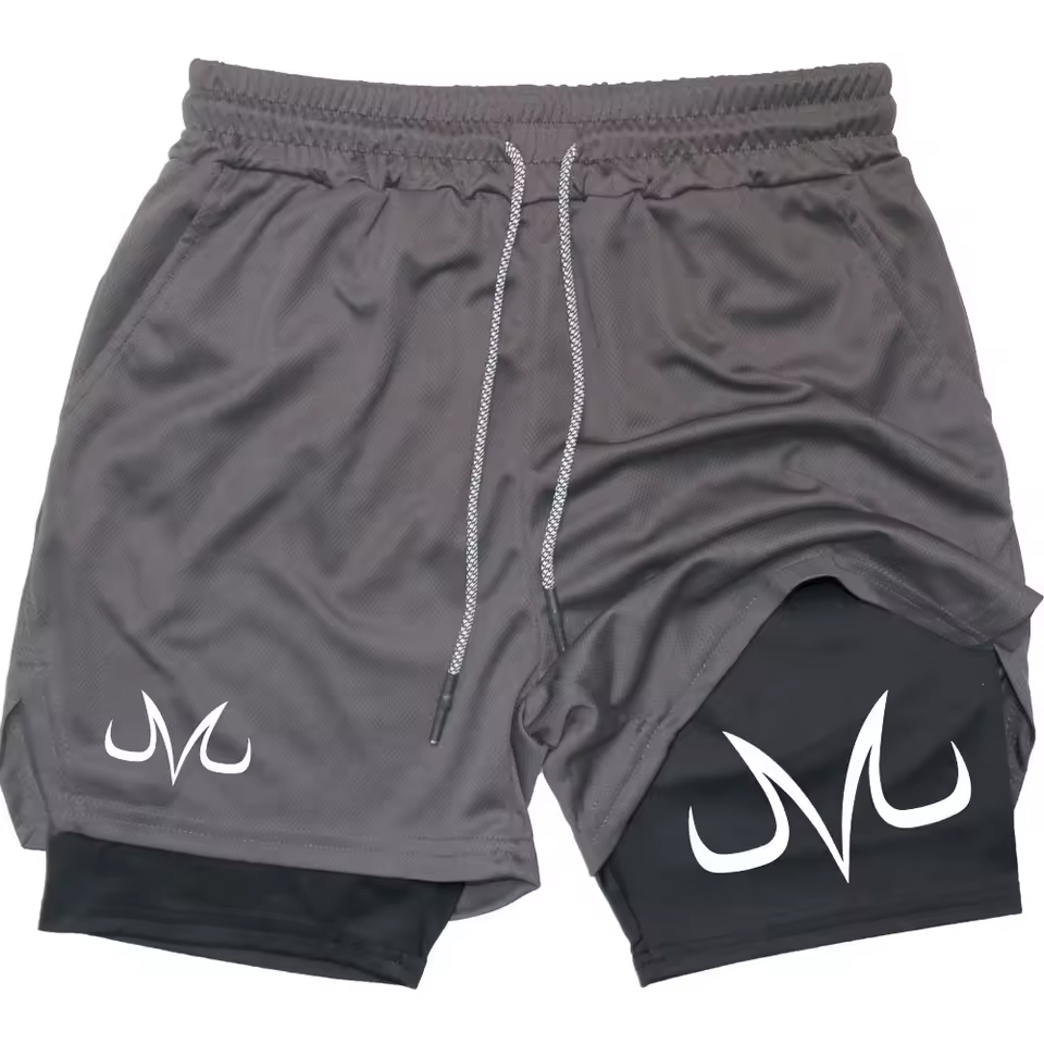 Majin Vegeta Gym Shorts | Dragon Ball Z dbz Anime Gym Shorts | Breathable Two-Layer Workout Shorts v2