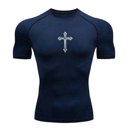 Cross Compression T-Shirt | Anime Gym Wear | Breathable Workout Shirt
