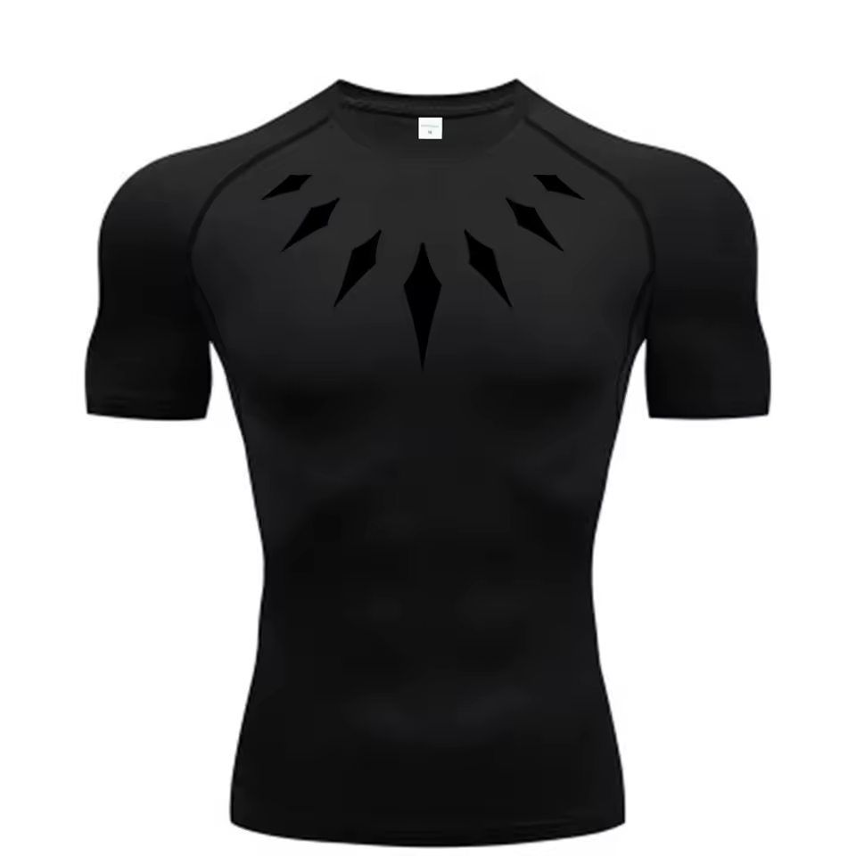 Black Panther Compression T-Shirt | Anime Gym Wear | Breathable Workout Shirt