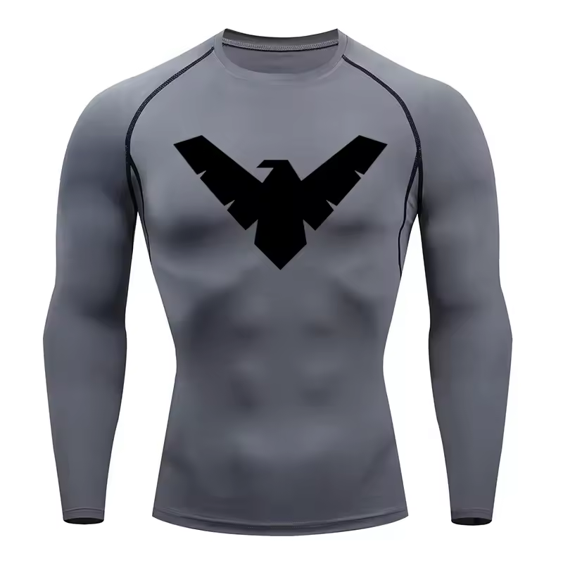 Nightwing Compression Long Sleeve | Anime Gym Wear | Breathable Workout Shirt