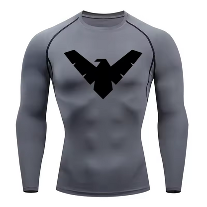 Nightwing Compression Long Sleeve | Anime Gym Wear | Breathable Workout Shirt