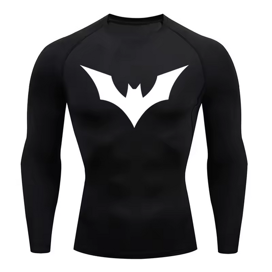 Batman Beyond Compression Long Sleeve | Future Dark Knight Workout Top | Neo Gotham Vigilante Gym Wear