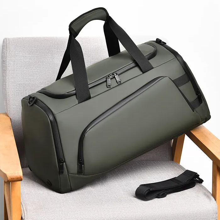 Khaki Waterproof Gym Bag