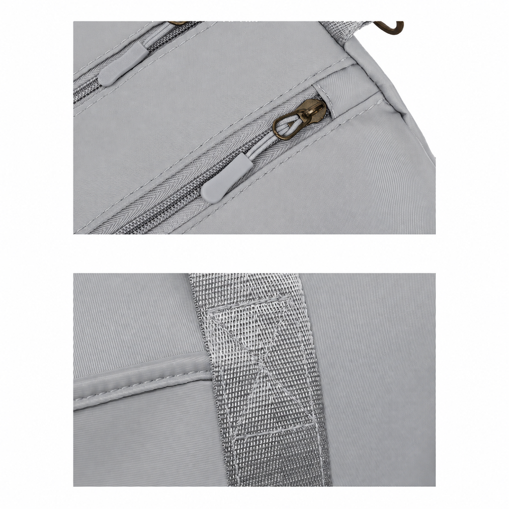 Grey Women's Water-Resistant Sports Duffel Bag – Stylish Gym & Travel Bag with Shoe Compartment